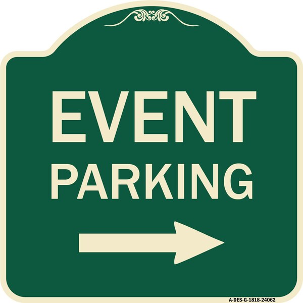 Event Parking with Left Right Arrow Heavy-Gauge Aluminum Architectural Sign, 18" x 18", G-1818-24062